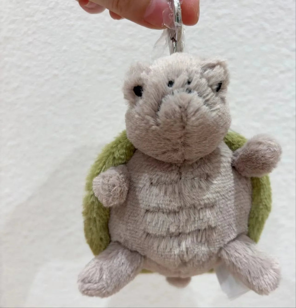 Original Jellycat Mr Timmy Turtle Pendant Keychain Cute Girl Bag Doll Plush Toy Key Ring Cute Turtle Plush Toy Baby Doll Gifts