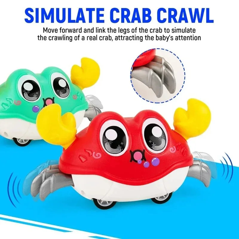 Crawling Crab Tummy Time Walking Dancing Toy Baby Sensory Toy Learning Crawl Gifts Double Force Walking Crawling Toys