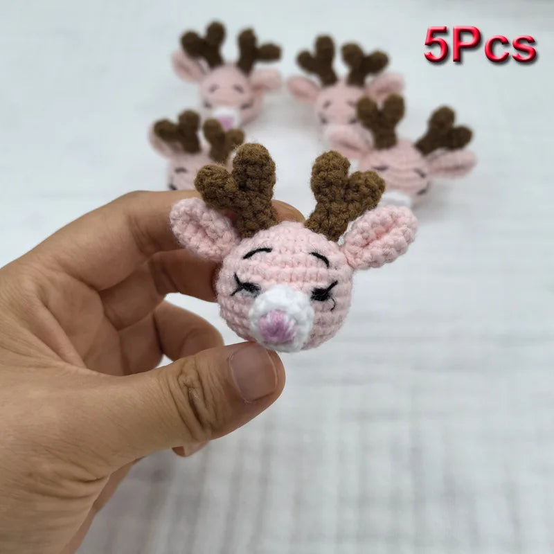 5pc Crochet Beads Animal Rabbit Chewable Beads DIY Wooden Teething Knitting Beads Jewelry Crib Sensory Toy Baby Teether