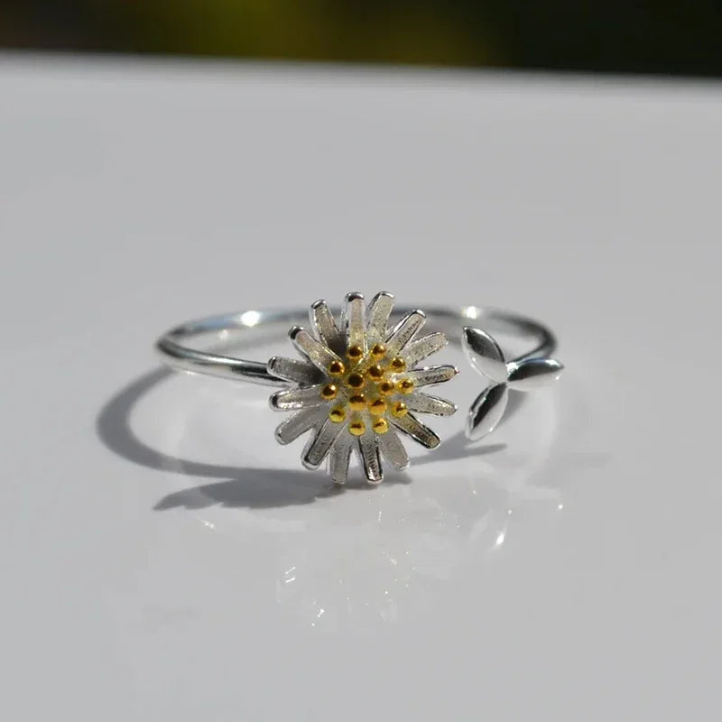 Кольцо Женское Chic Fresh Daisy Opening Ring Lady Delicate Flower Gift Everyday Jewelry For Teen Girls Accessories For Women