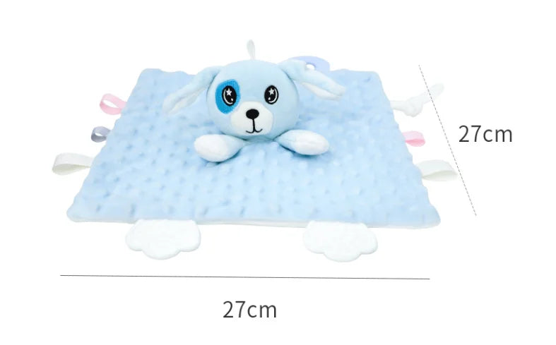 Personalized Baby Security Blanket Teether Plush Stuffed Toy Custom Blanket Comforter Bunny Elephant Soothe Appease Baby Gift