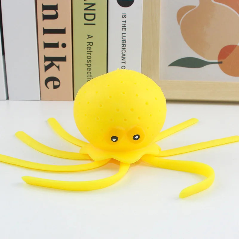Summer Swimming Play Water Bathroom Toy Baby Bath Toys Sponge Water Absorbing Octopus Squeezing Stress Relief Toys for Children