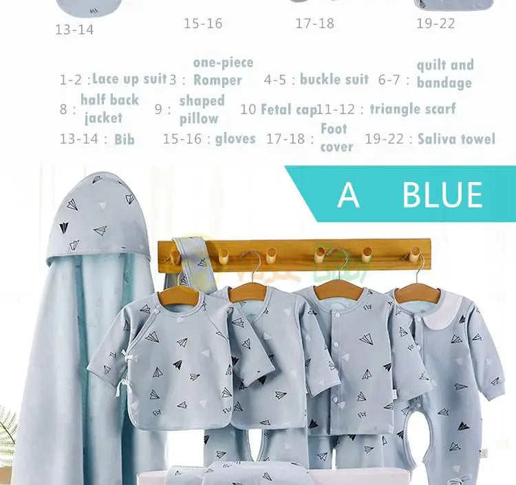 18/22 Pieces Newborn Clothes Baby Gift Pure Cotton Baby Set 0-6 Months Autumn And Winter Kids Clothes Suit Unisex Without Box