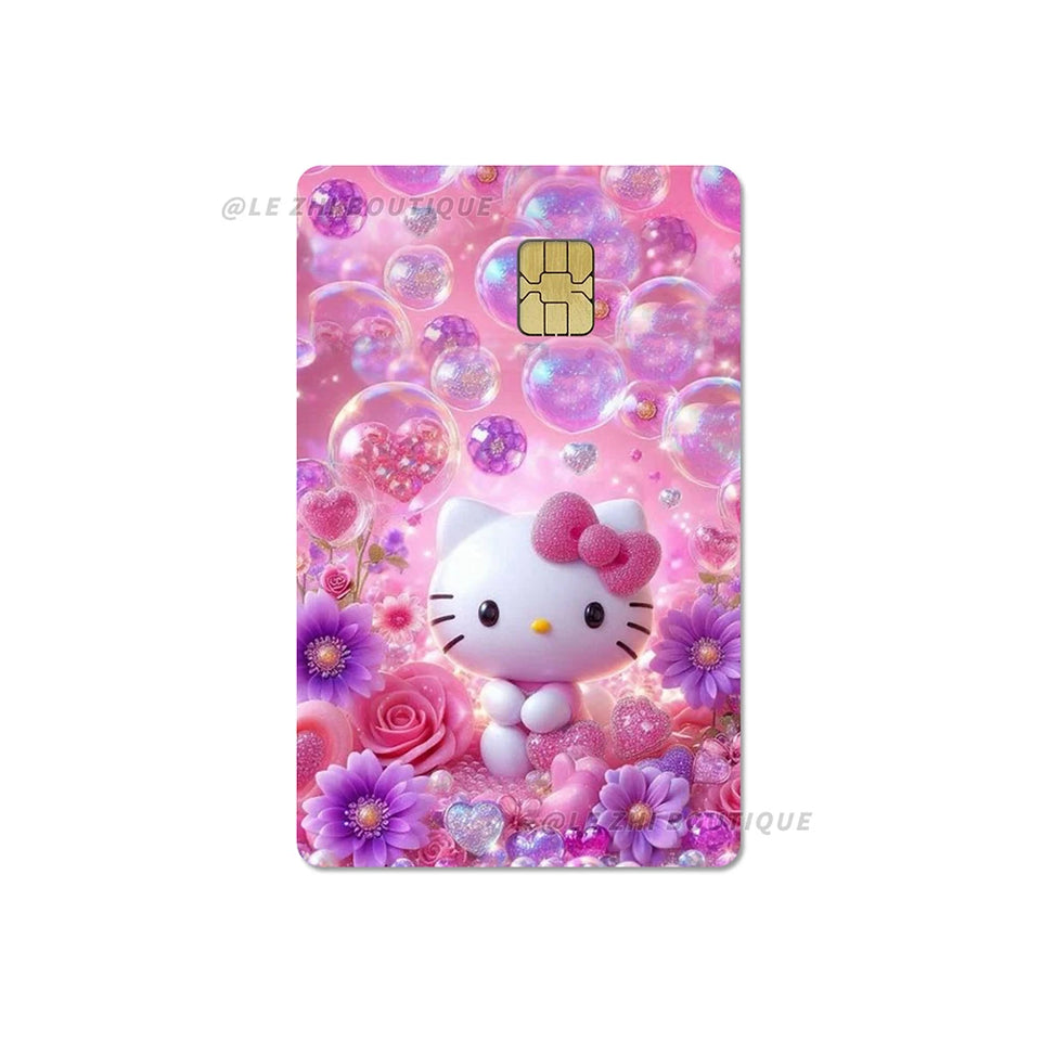 Anime Cartoon Sanrio Hello Kitty Credit Card Stickers Kawaii Waterproof Bank Card Bus Metro Sticker Decoration Girls Accessories