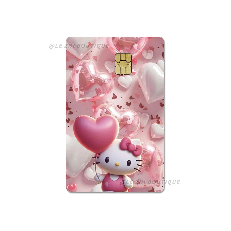 Anime Cartoon Sanrio Hello Kitty Credit Card Stickers Kawaii Waterproof Bank Card Bus Metro Sticker Decoration Girls Accessories