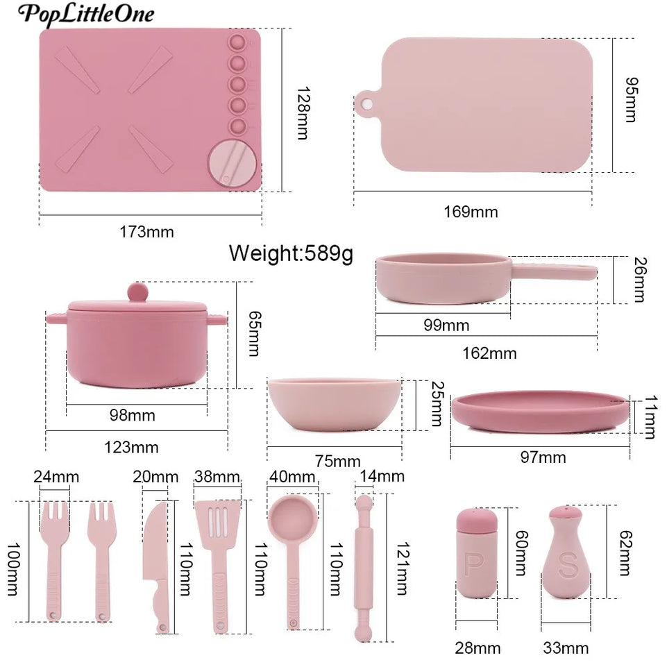 New Silicone Baby Feeding Set BPA Free Dishes Plate Spoon Fork Mother and Baby Tableware Baby Kitchen Educational Toy Baby Stuff