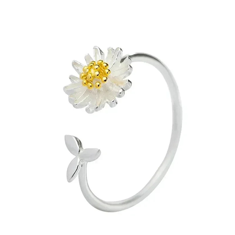 Кольцо Женское Chic Fresh Daisy Opening Ring Lady Delicate Flower Gift Everyday Jewelry For Teen Girls Accessories For Women