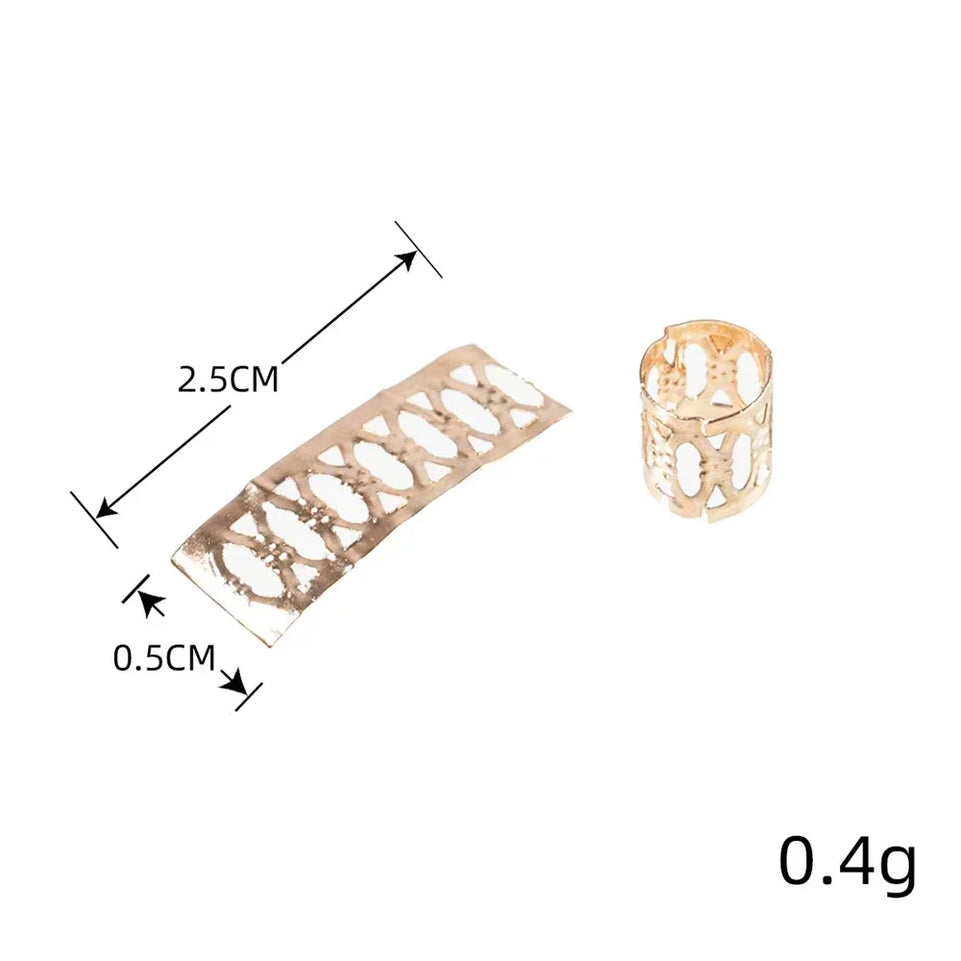 60pcs/bag Hip Hop Dreadlocks Hair Rings Beads Clips Braids African Braid Spiral Hairpin for Women Girls Accessories Bead Braider