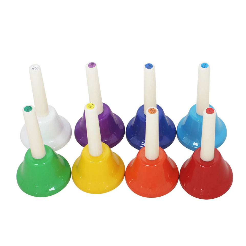 Orff Musical Instrument Set Colorful 8-Note Hand Bell Children's Music Toy Baby Early Education Beautiful Christmas Gift