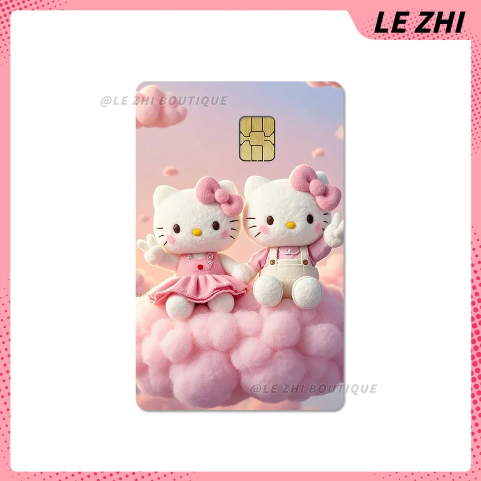 Anime Cartoon Sanrio Hello Kitty Credit Card Stickers Kawaii Waterproof Bank Card Bus Metro Sticker Decoration Girls Accessories