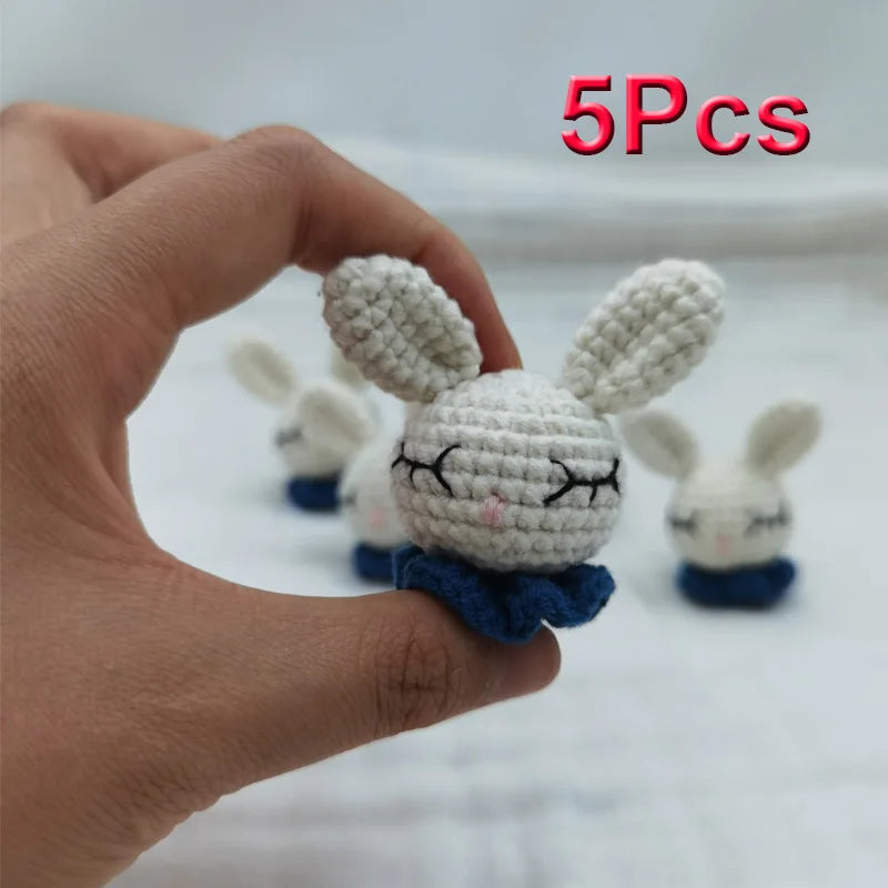 5pc Crochet Beads Animal Rabbit Chewable Beads DIY Wooden Teething Knitting Beads Jewelry Crib Sensory Toy Baby Teether