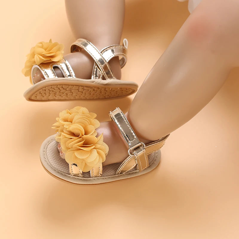 Baby Shoes Baby Shoes 0-18 Months Female Infant Fashion Flower Sandals Non slip Soft Sole Walking Shoes