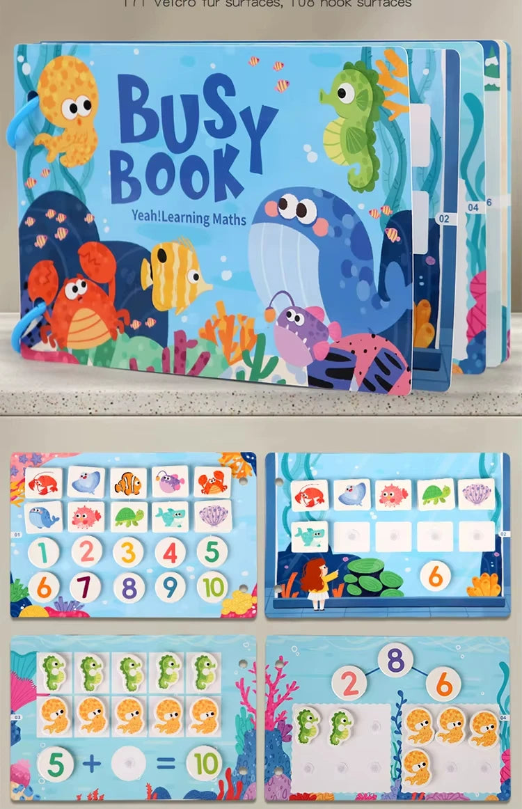 Montessori Baby Busy book My First Quiet Book Paste Early Learning Education Children Toy Matching Puzzles Game For Baby Gift