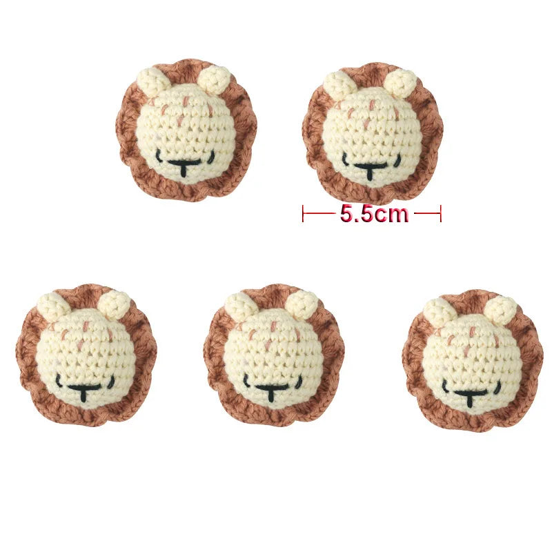 5pc Crochet Beads Animal Rabbit Chewable Beads DIY Wooden Teething Knitting Beads Jewelry Crib Sensory Toy Baby Teether