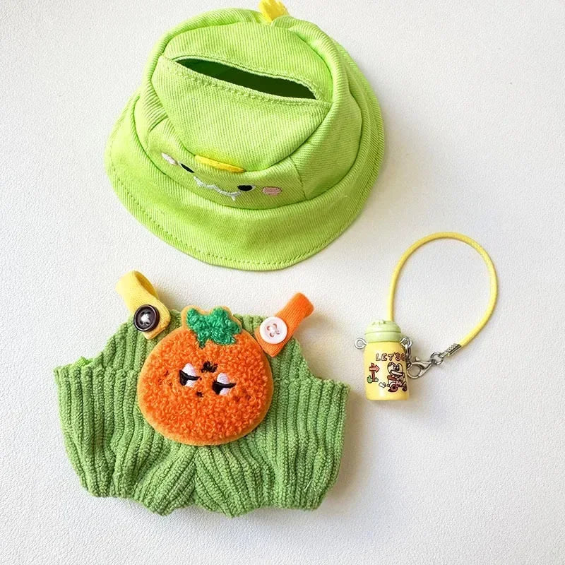 Sitting Party Baby Clothes For 1st &2nd Labubu Pendant Macaron fabric Clothes for Labubu New Cute Shoulder Pants Labubu Outfit