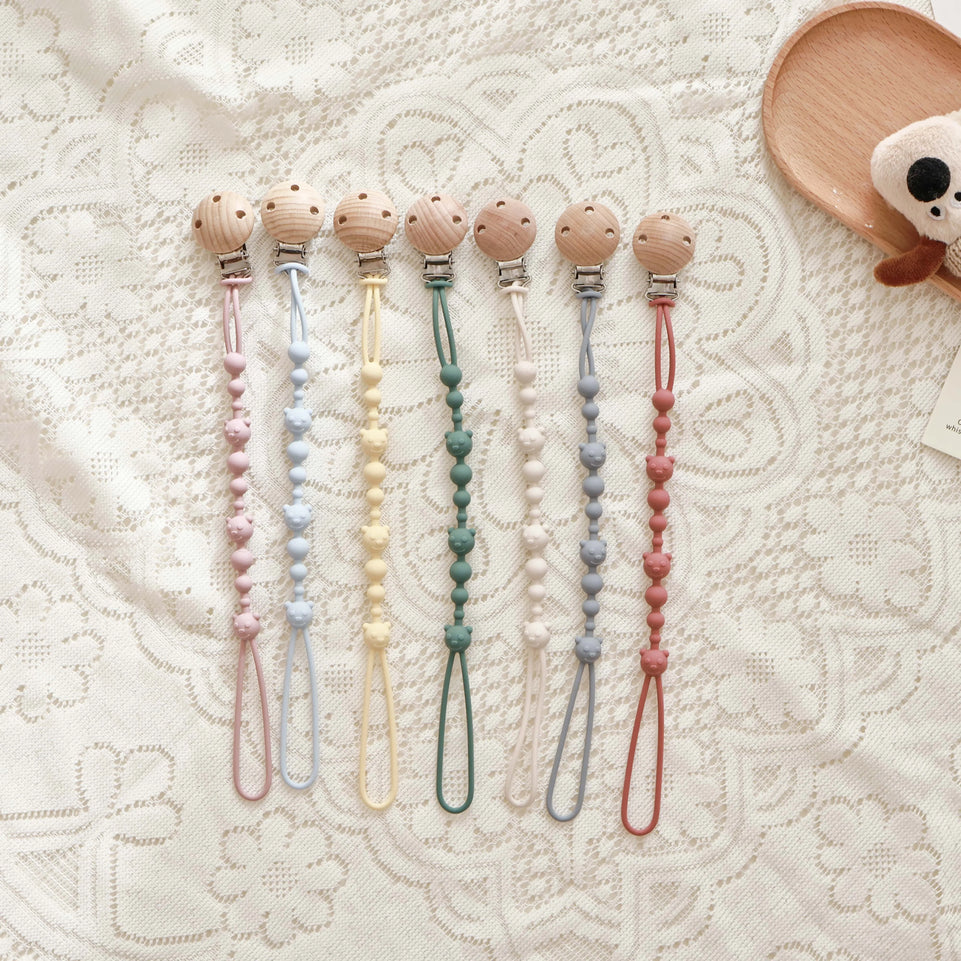 1/4PCS New Baby Gift Teether Chain BPA Free Silicone Baby Pacifier Clip Portable Nipple Holder Teether Toys Baby Accessories