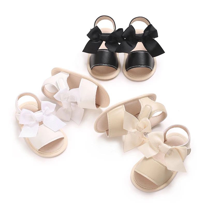 3-Color Girls Prewalker Baby Shoes Summer 0-18 Months Baby Shoes Soft Soles Breathable Sandal Toddlers