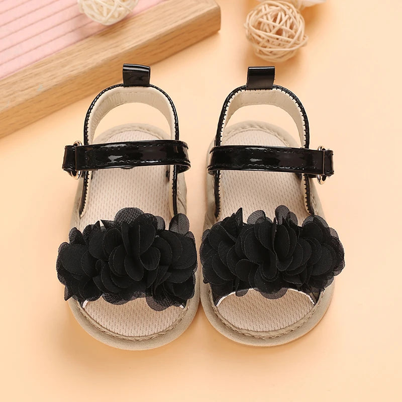Baby Shoes Baby Shoes 0-18 Months Female Infant Fashion Flower Sandals Non slip Soft Sole Walking Shoes