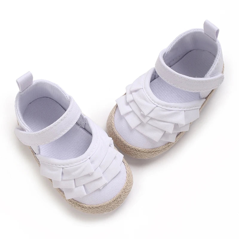 Newborn Baby Shoes Girls' Baby Baby Shoes Princess Flower Baby Cotton Sole First Walking Shoes For 0-18 Months