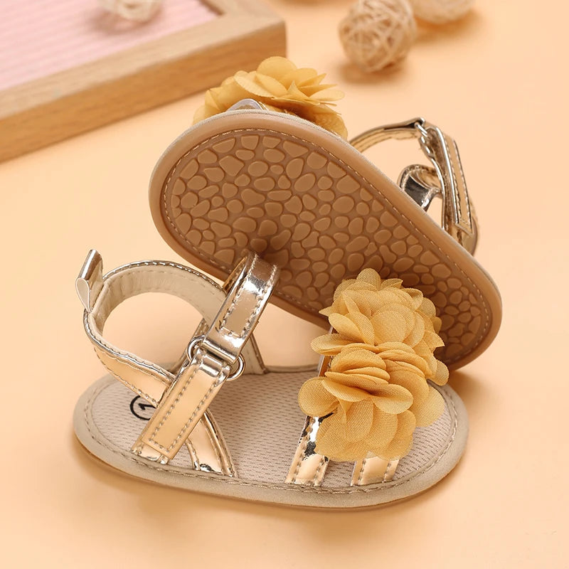 Baby Shoes Baby Shoes 0-18 Months Female Infant Fashion Flower Sandals Non slip Soft Sole Walking Shoes
