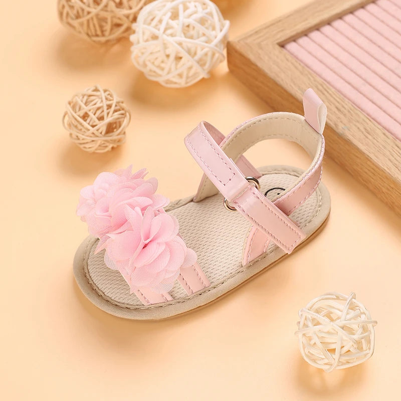 Baby Shoes Baby Shoes 0-18 Months Female Infant Fashion Flower Sandals Non slip Soft Sole Walking Shoes
