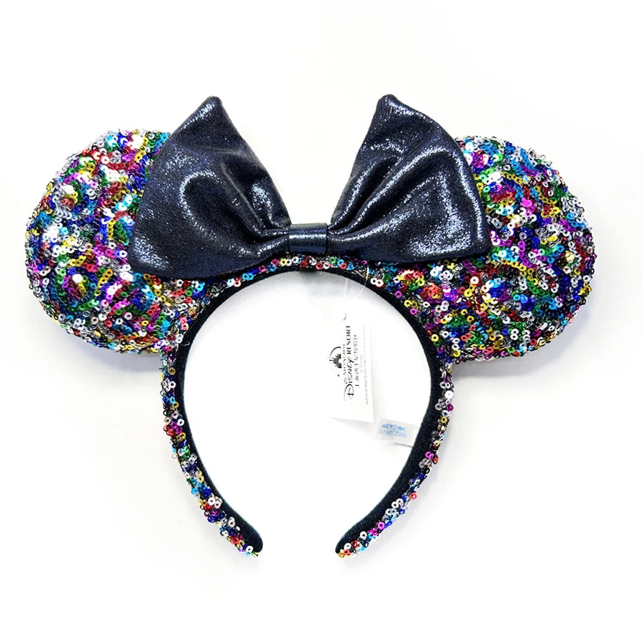 Minnie Mouse Ear Headband For Women Disneyland Headband Mickey Adult/Child Ears Leather Plush Sequin Cosplay Girls Accessories