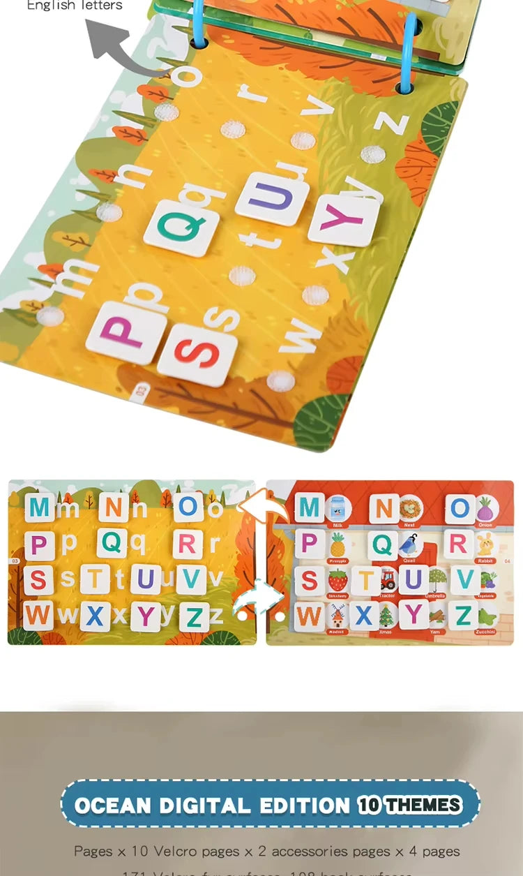 Montessori Baby Busy book My First Quiet Book Paste Early Learning Education Children Toy Matching Puzzles Game For Baby Gift
