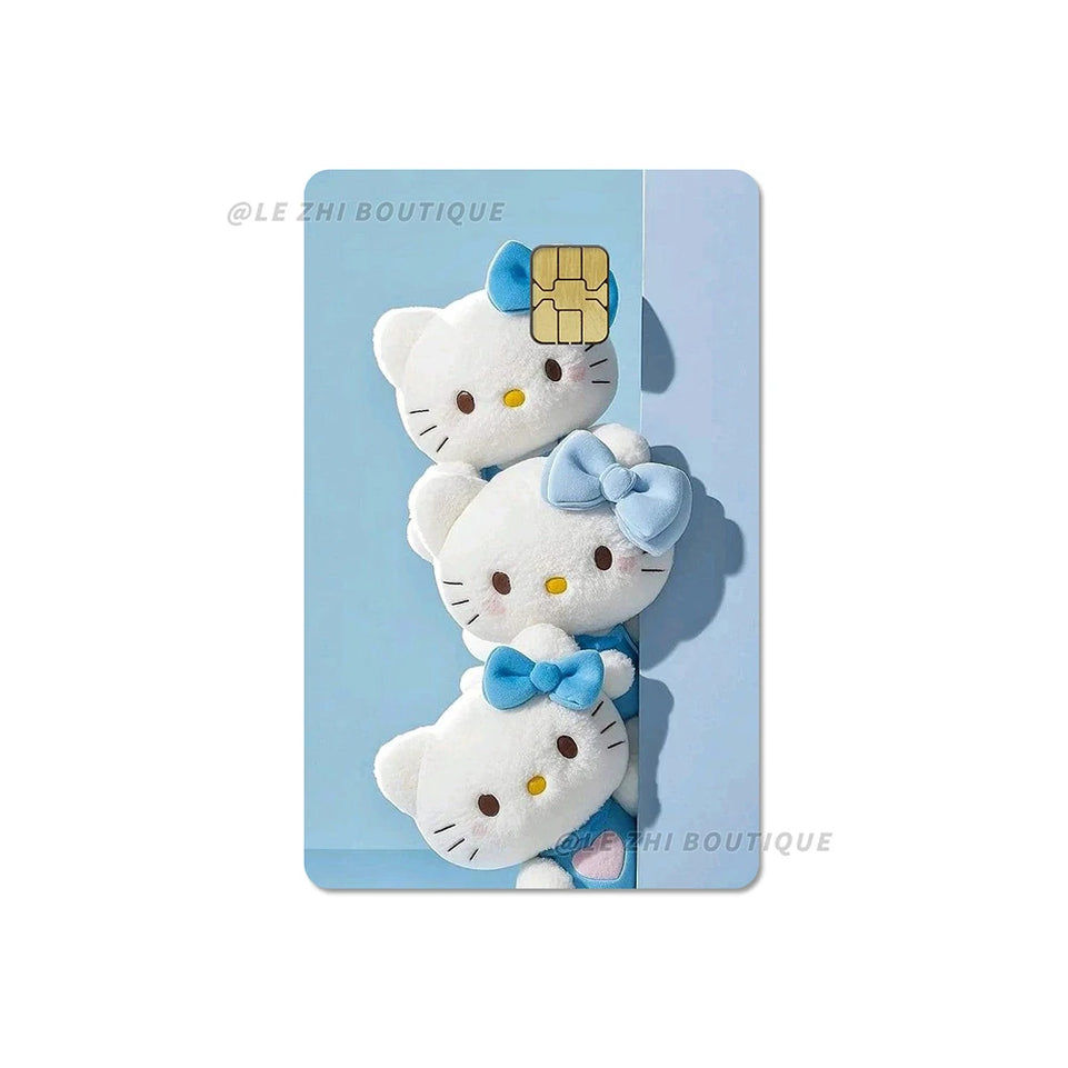Anime Cartoon Sanrio Hello Kitty Credit Card Stickers Kawaii Waterproof Bank Card Bus Metro Sticker Decoration Girls Accessories