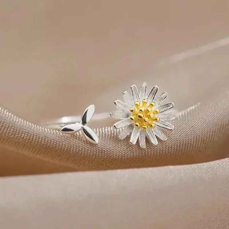 Кольцо Женское Chic Fresh Daisy Opening Ring Lady Delicate Flower Gift Everyday Jewelry For Teen Girls Accessories For Women