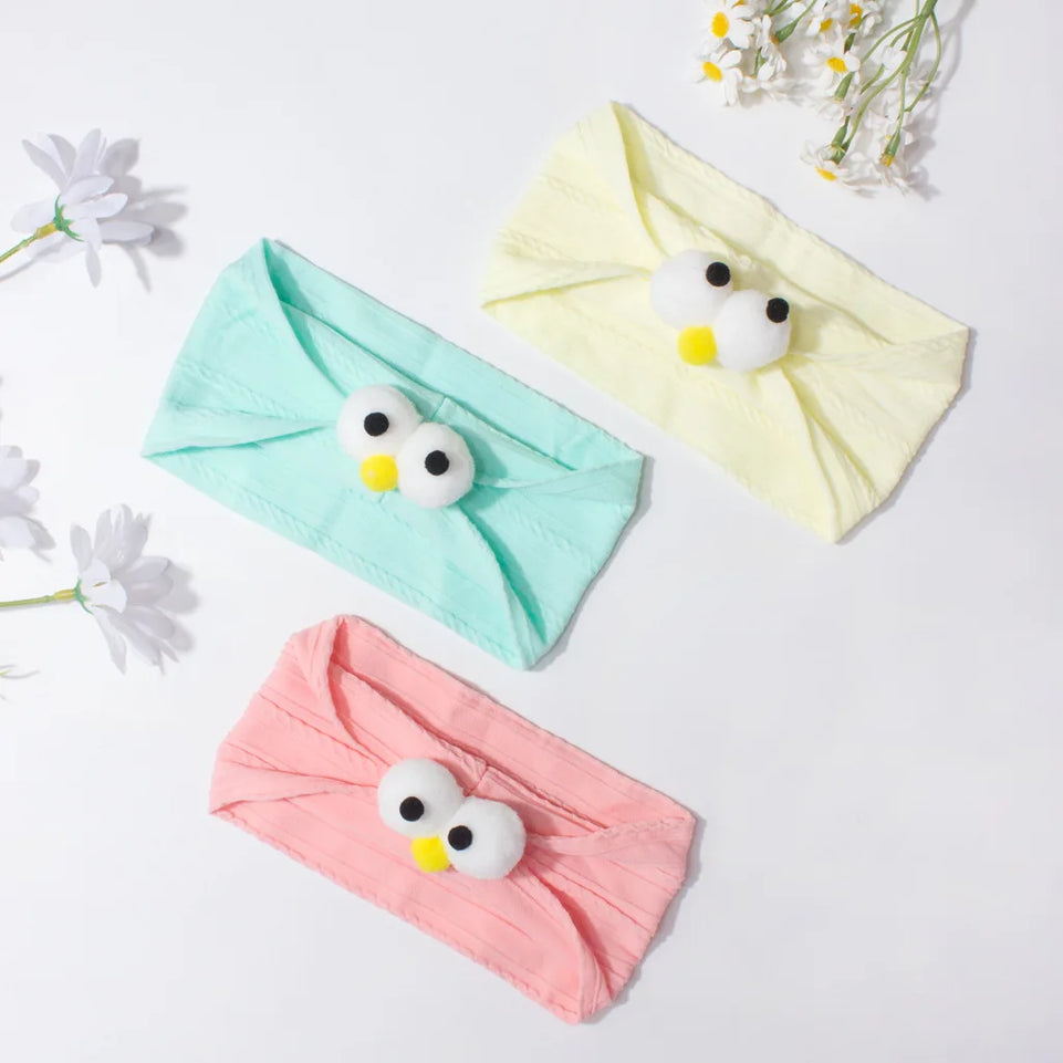 10 Colors Baby Fontanelle Headband Cute Eyes Baby Jacquard Headband Children Elastic Headband Boys and Girls Accessories