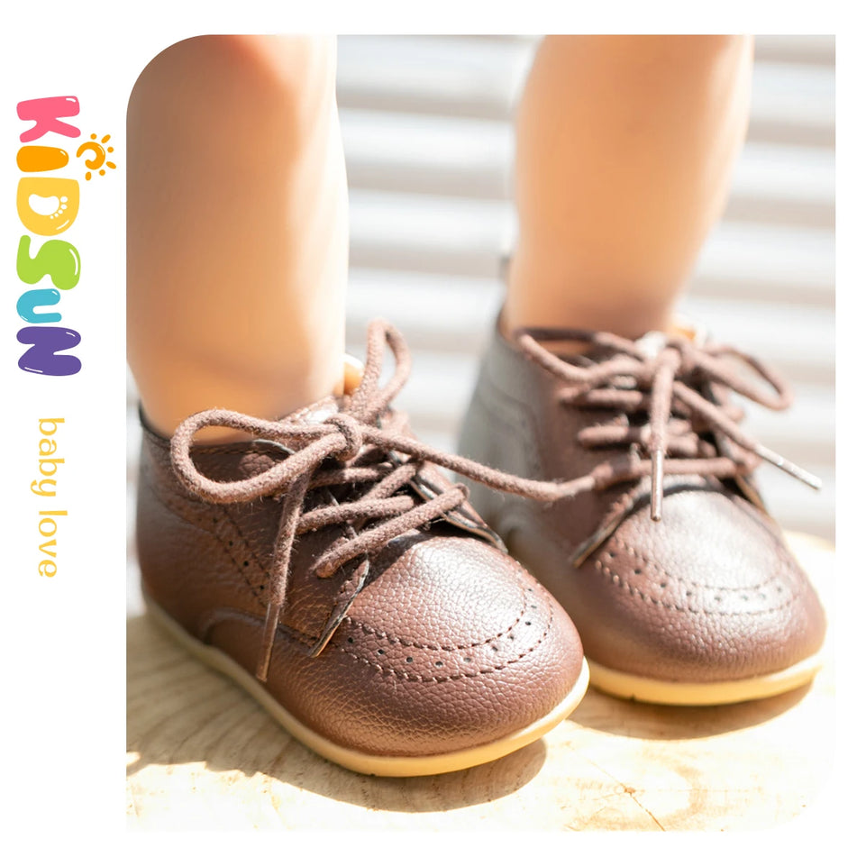 Classic Lace-up Baby Shoes Spring Boy and Girl British Style Baby Shoes Multi-color Baby Rubber Soles Non-slip Walking Shoes