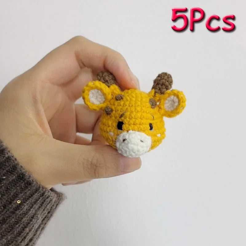 5pc Crochet Beads Animal Rabbit Chewable Beads DIY Wooden Teething Knitting Beads Jewelry Crib Sensory Toy Baby Teether