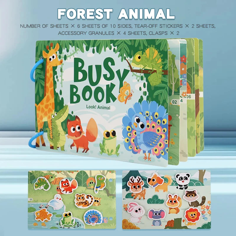 Montessori Baby Busy book My First Quiet Book Paste Early Learning Education Children Toy Matching Puzzles Game For Baby Gift