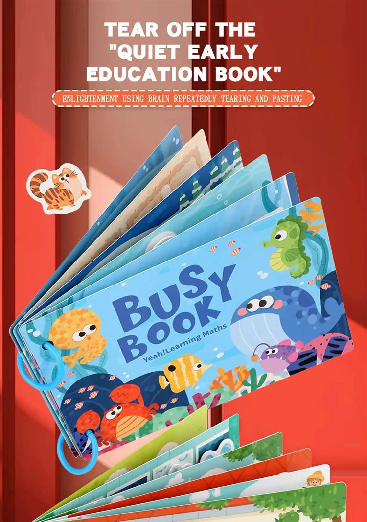 Montessori Baby Busy book My First Quiet Book Paste Early Learning Education Children Toy Matching Puzzles Game For Baby Gift