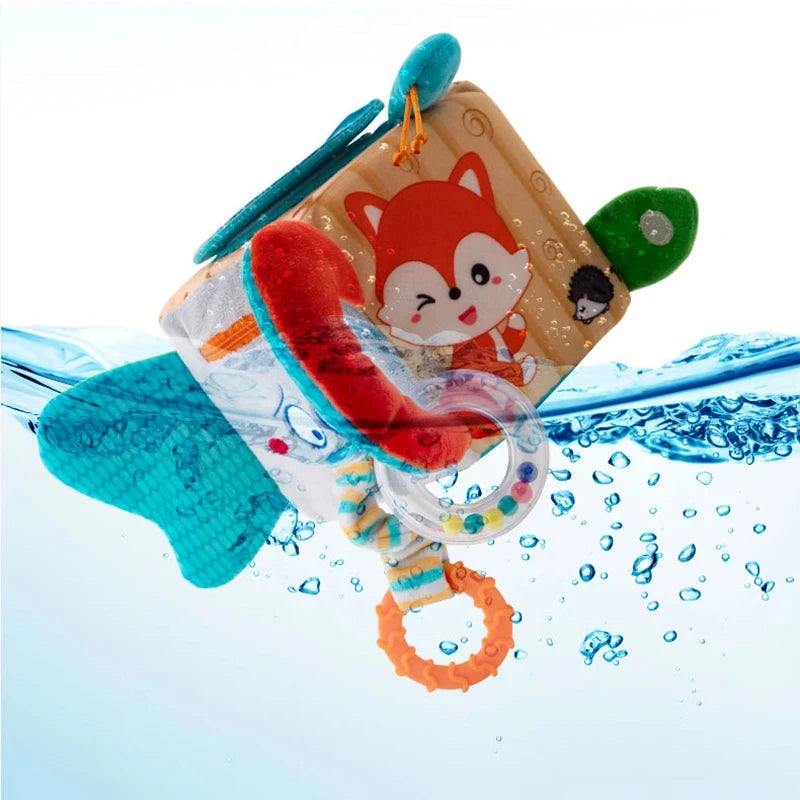 Activity Sensory Building Block Crib Stroller Hanging Toys Soft Cloth Cube Educational Baby Toy Baby Plush Rattles Mobiles Toys