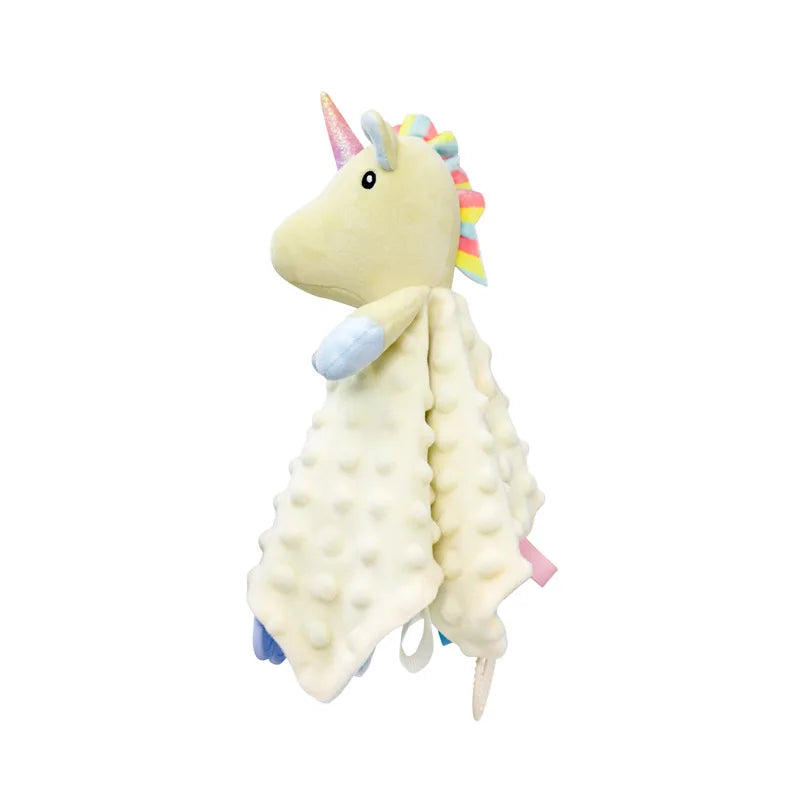 Personalized Baby Security Blanket Teether Plush Stuffed Toy Custom Blanket Comforter Bunny Elephant Soothe Appease Baby Gift