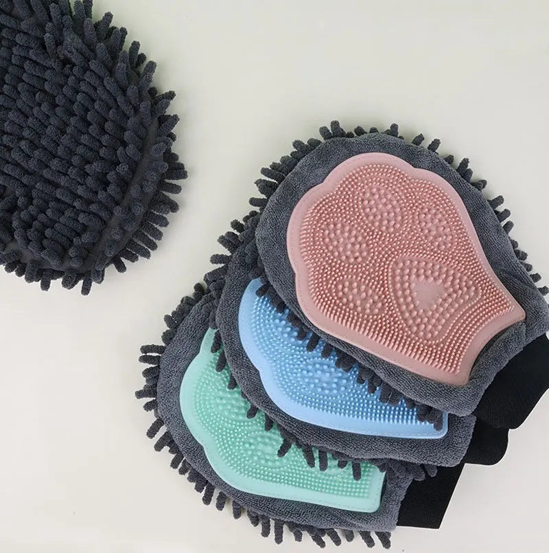 1PC Dog Grooming Brushes Shedding Comb Gloves Double-Sided Cleaning Massage Glove Dog Hair Removal Glove Dog Hair Removes Glove