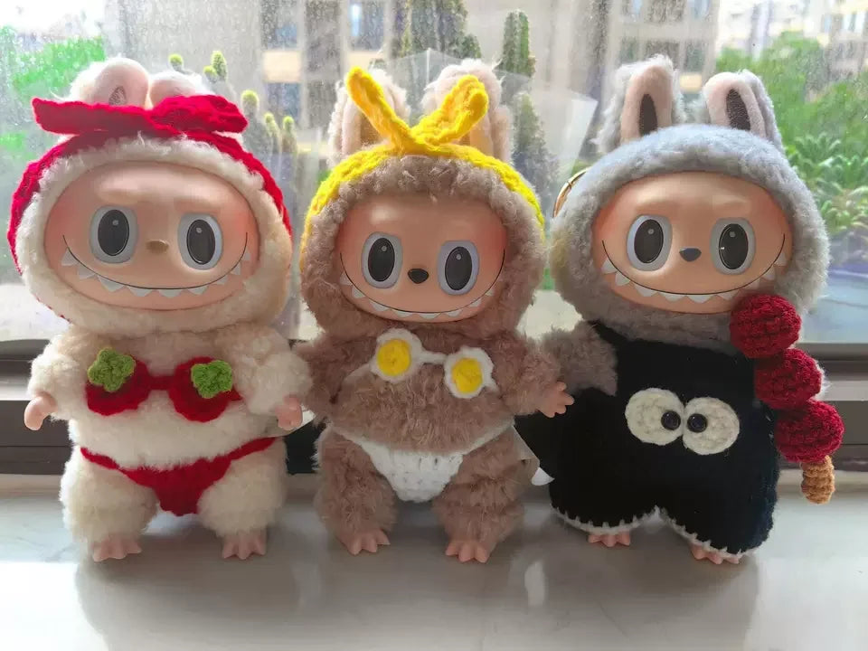 Labubu Clothing Summer Clothes Bikini Baby Clothes Glue Doll Pendant Potato Chip Clothes Replace Packaging Decoration