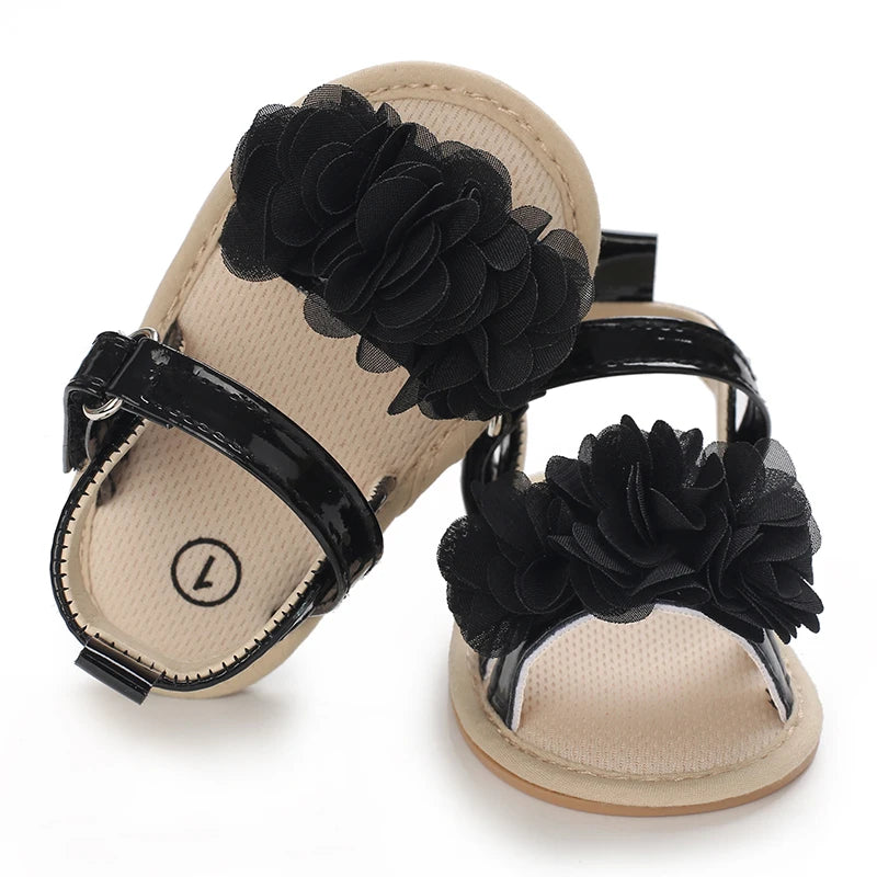 Baby Shoes Baby Shoes 0-18 Months Female Infant Fashion Flower Sandals Non slip Soft Sole Walking Shoes