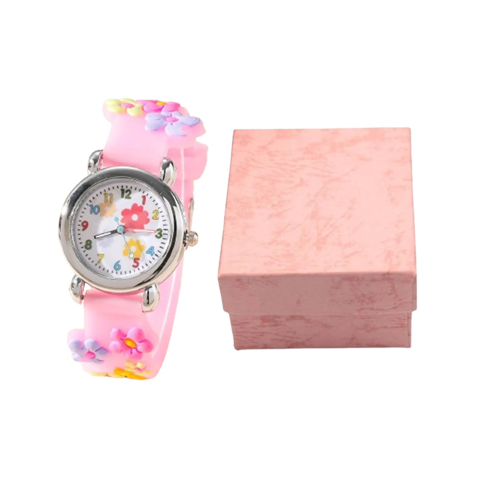 1pc/2pcs/3pcs-Cute creative flower style unicorn quartz watch for children, bracelet necklace set, girls' accessories