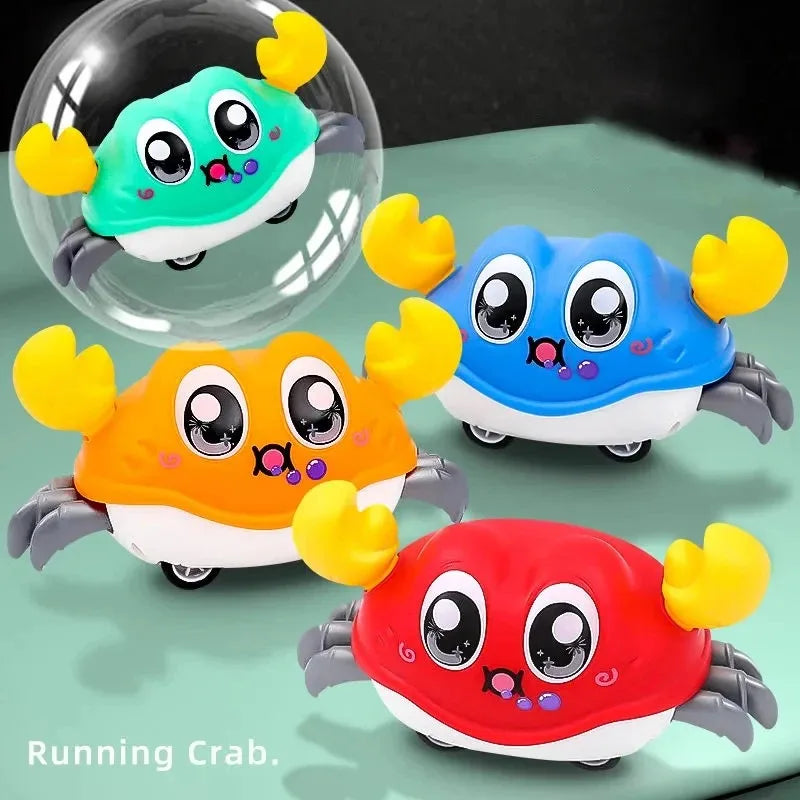 Crawling Crab Tummy Time Walking Dancing Toy Baby Sensory Toy Learning Crawl Gifts Double Force Walking Crawling Toys