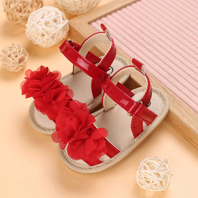 Baby Shoes Baby Shoes 0-18 Months Female Infant Fashion Flower Sandals Non slip Soft Sole Walking Shoes