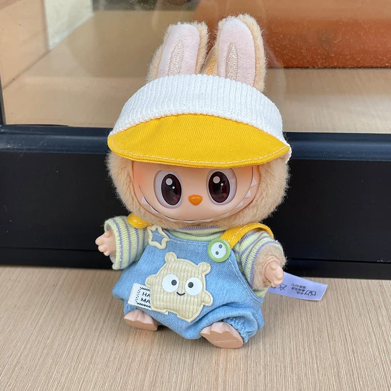 New Doll Clothes Pendant Set LABUBU sitting party clothes Bear Hat Love Sweater Set DIY Doll Accessories Fun Cute Baby Clothes