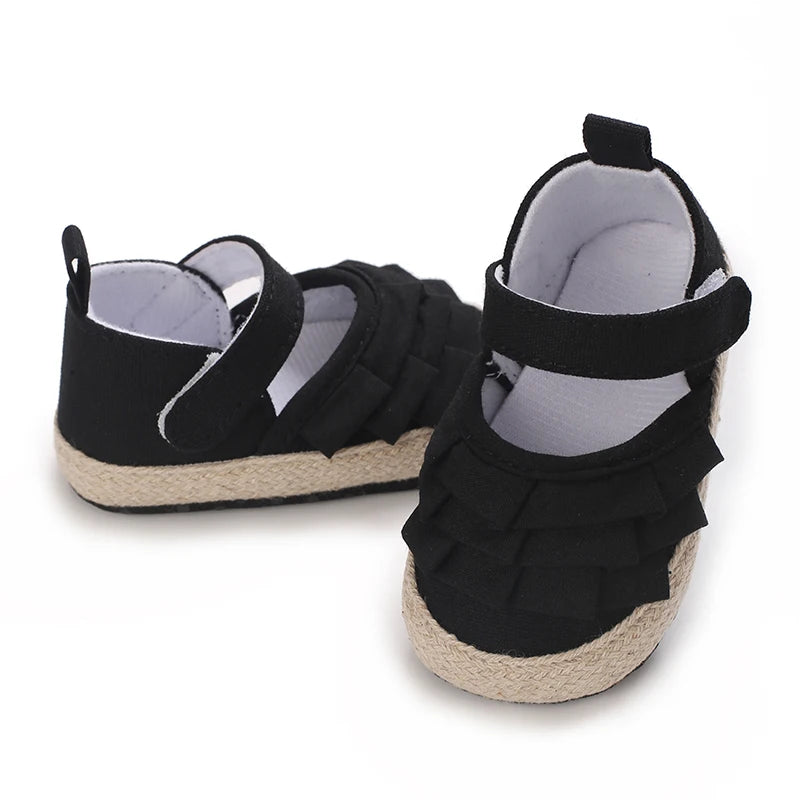 Newborn Baby Shoes Girls' Baby Baby Shoes Princess Flower Baby Cotton Sole First Walking Shoes For 0-18 Months