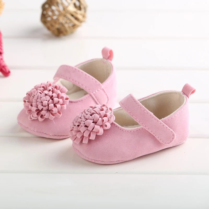 Spring and Autumn 0-18M Newborn Baby Shoes Flower Decoration Princess Shoes Fashion Preschool Soft Soled Anti Slip Baby Shoes