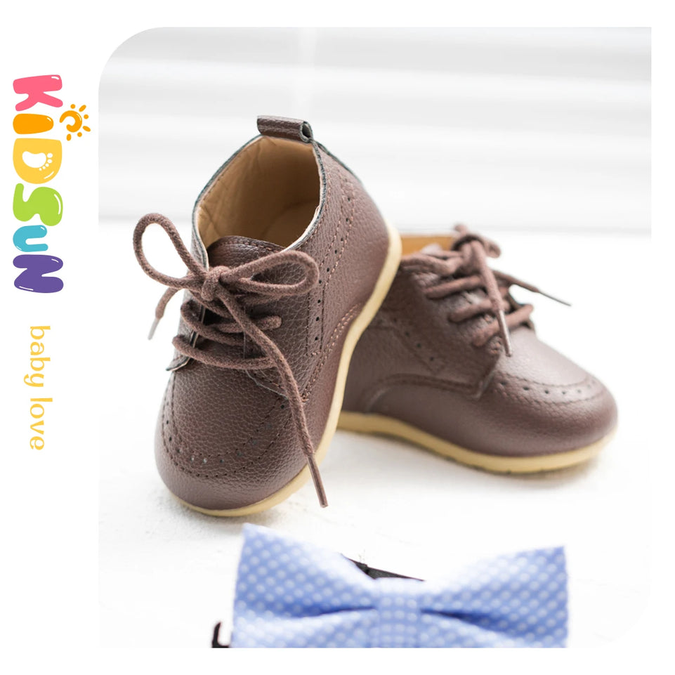 Classic Lace-up Baby Shoes Spring Boy and Girl British Style Baby Shoes Multi-color Baby Rubber Soles Non-slip Walking Shoes