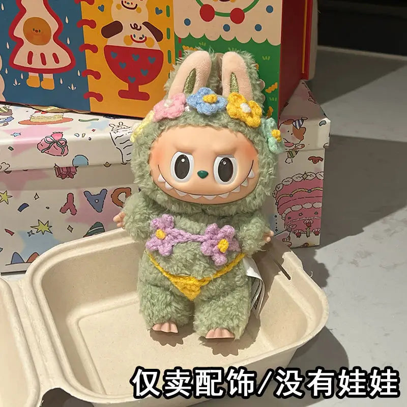 Labubu Clothing Summer Clothes Bikini Baby Clothes Glue Doll Pendant Potato Chip Clothes Replace Packaging Decoration