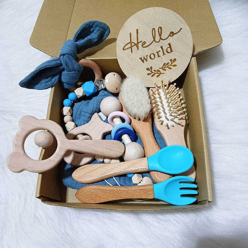 10 Pieces Of Personalized Name Newborn Bath Toy Gift Set 0-12 Months Old Baby Rattle Toy Baby Boy Girl Birth Name Plate Gift Set