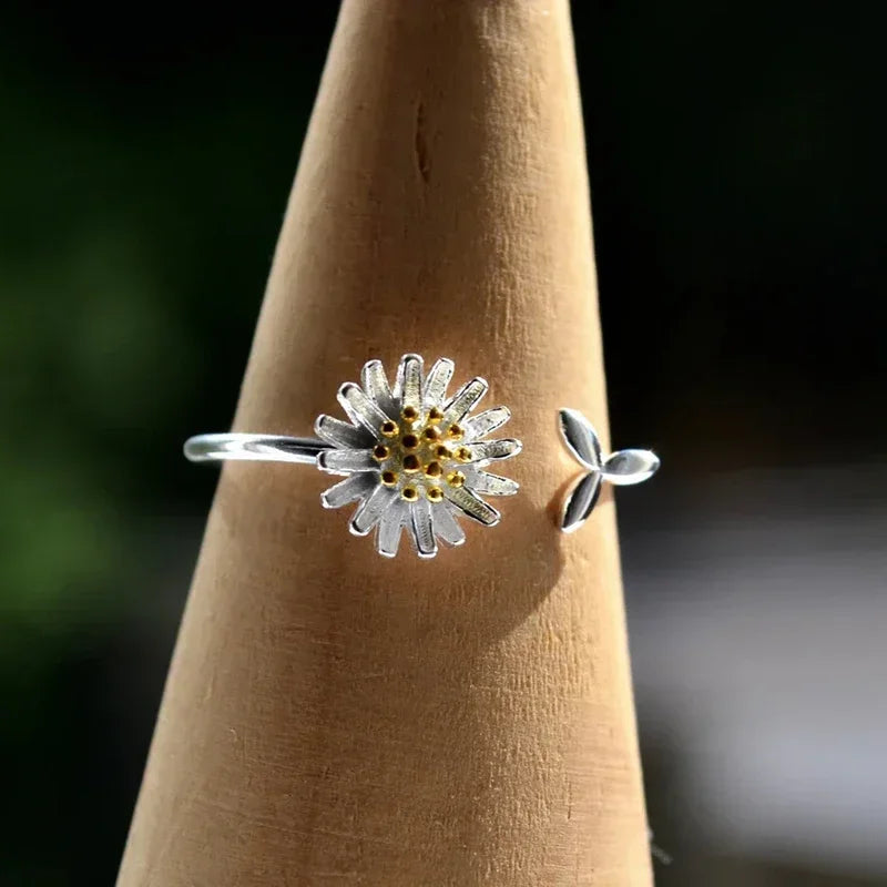 Кольцо Женское Chic Fresh Daisy Opening Ring Lady Delicate Flower Gift Everyday Jewelry For Teen Girls Accessories For Women