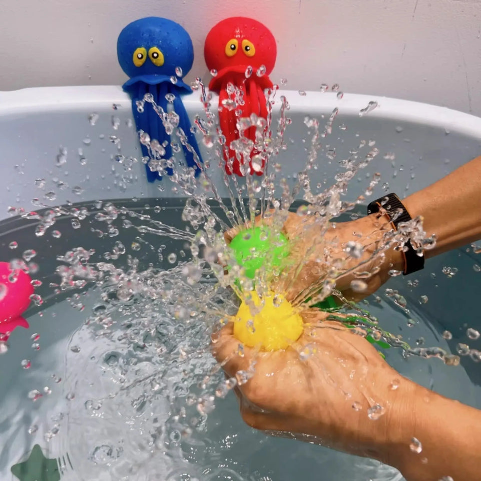 Summer Swimming Play Water Bathroom Toy Baby Bath Toys Sponge Water Absorbing Octopus Squeezing Stress Relief Toys for Children